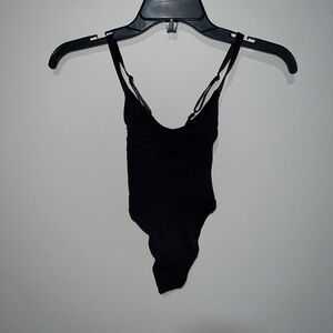 SKIMS SEAMLESS SCULPT THONG BODYSUIT ONYX BLACK XXS NEW